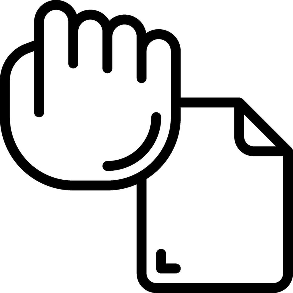 A hand holding a folder and a finger vector
