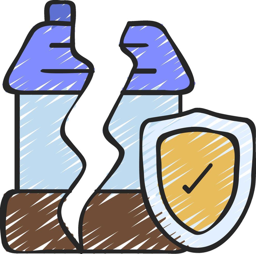 Broken glass and broken bottle icon illustration design vector