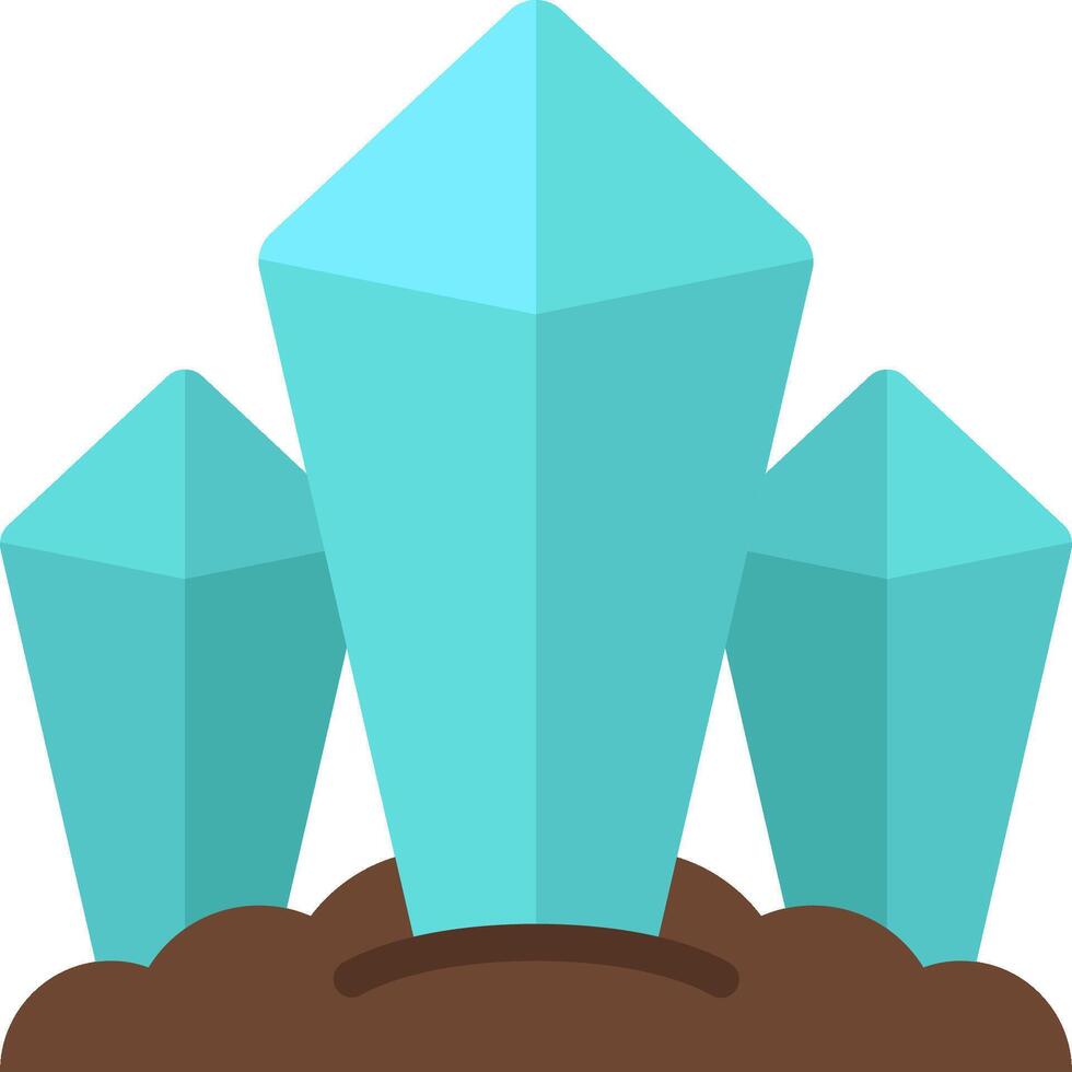 A cartoon illustration of three blue crystals vector