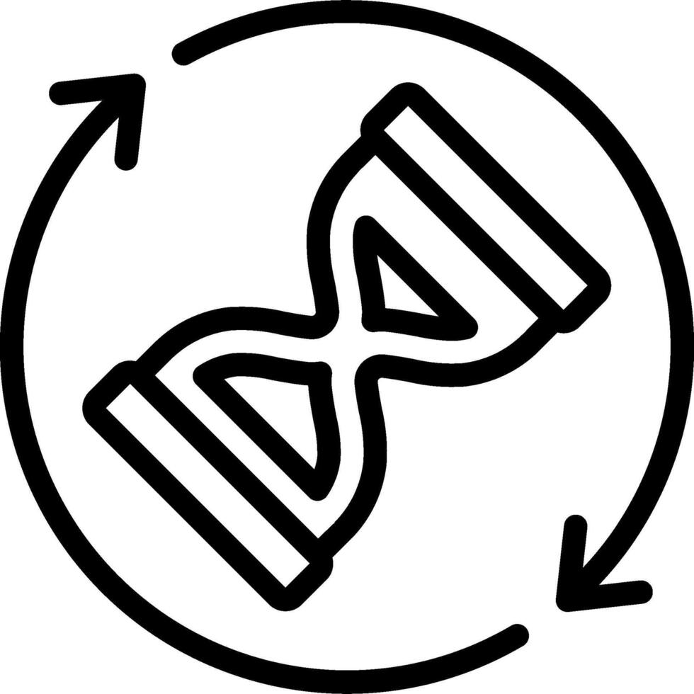A black and white image of a clock with arrows pointing to it vector