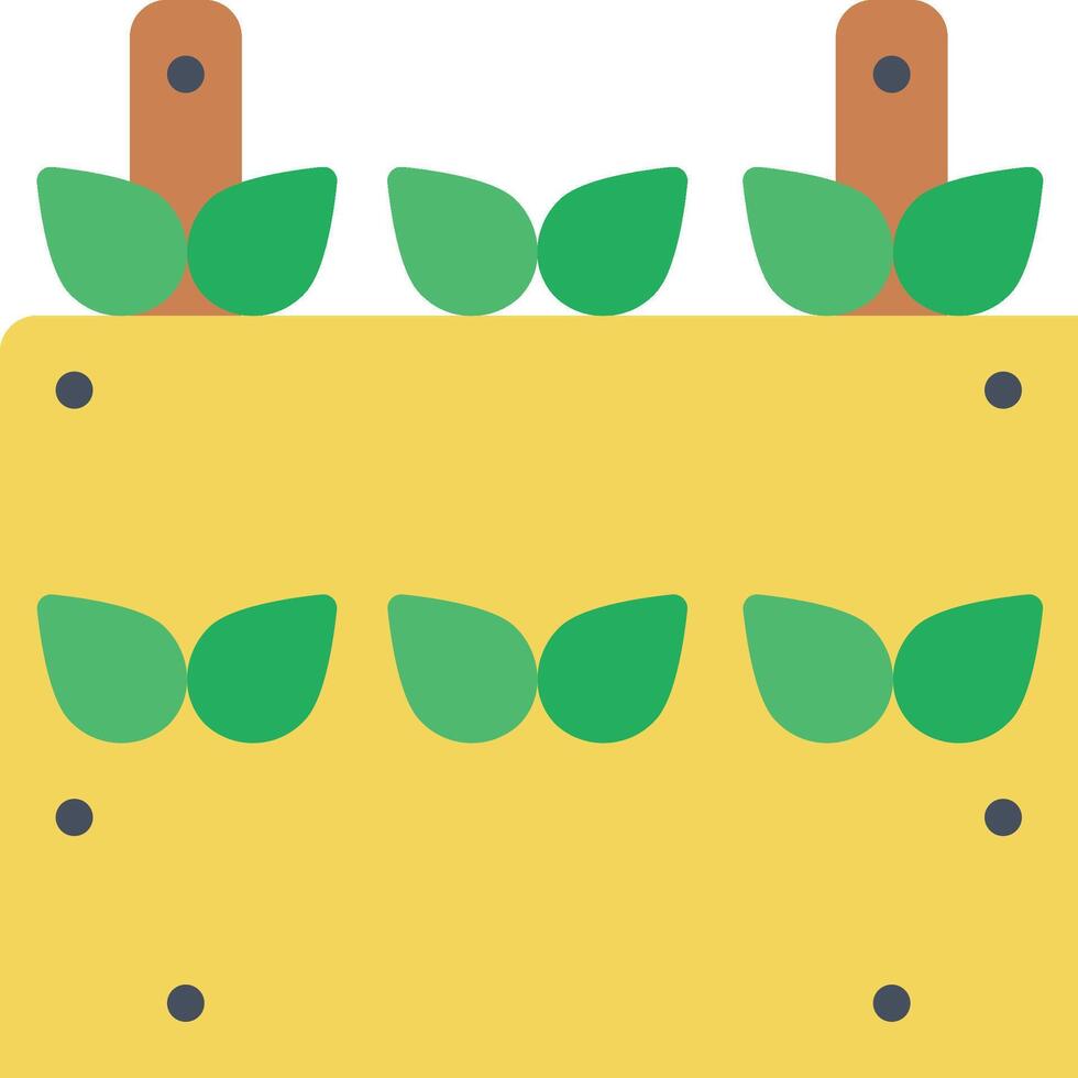 A yellow box with green leaves on it vector