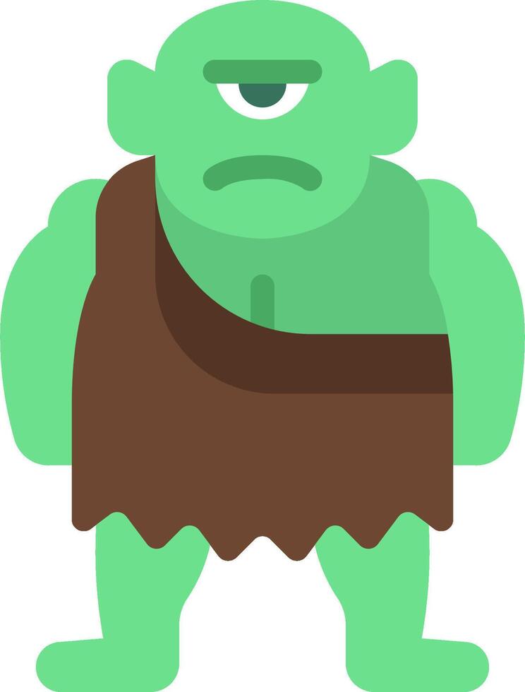 A green troll with a brown shirt and brown pants vector