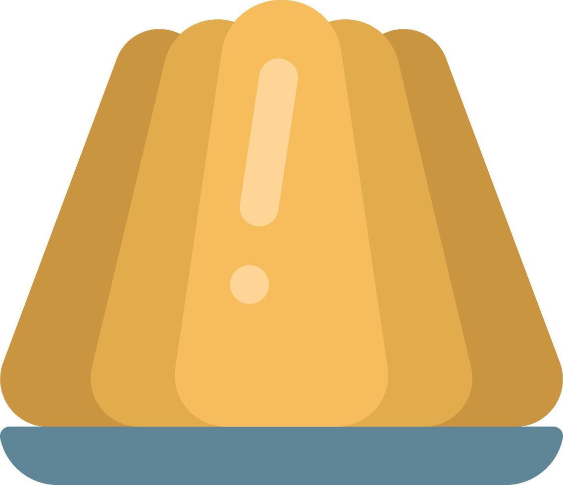 A yellow cake with a blue plate vector