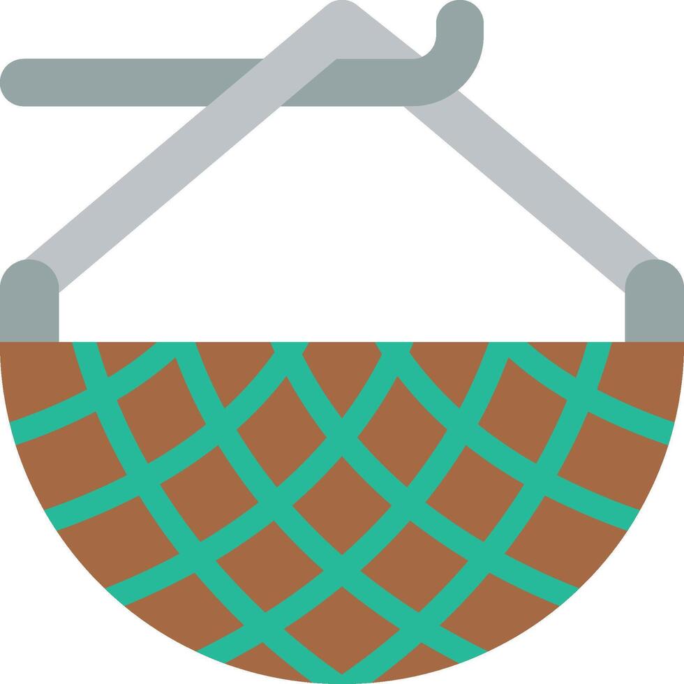 A basket with a handle and a green and brown pattern vector
