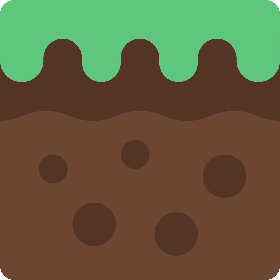 A flat icon of a dirt and grass area vector