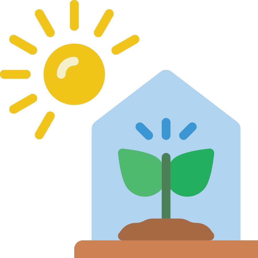 A house with a plant growing in it and a sun behind it vector