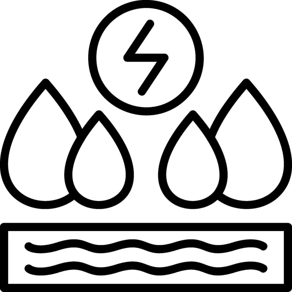 Hydroelectricity Line Icon vector