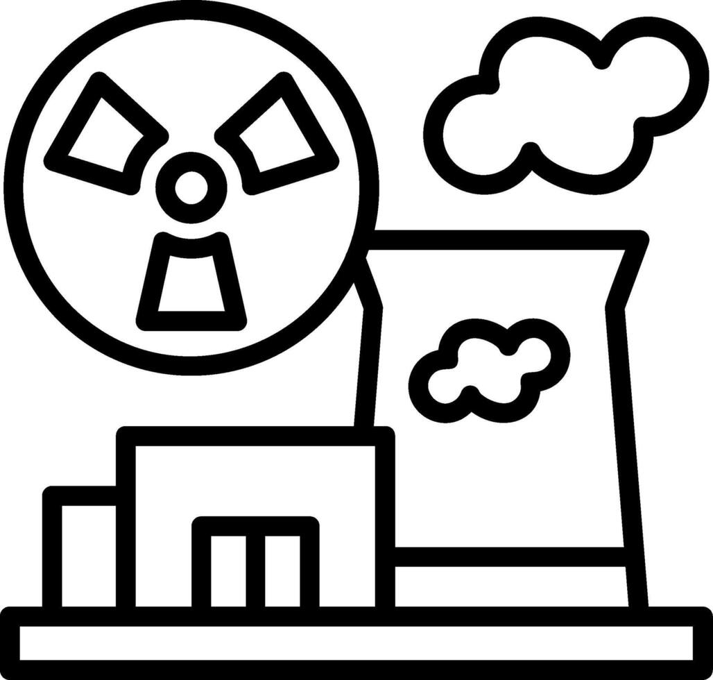 Nuclear Energy Line Icon vector