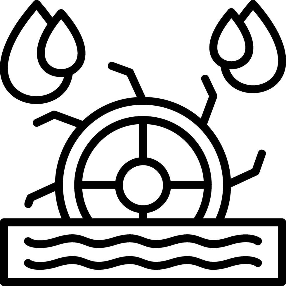 Water Mill Line Icon vector