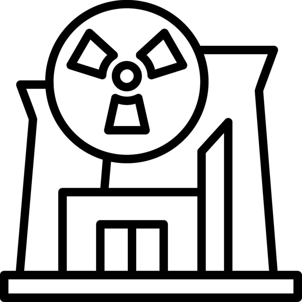 Nuclear Plant Line Icon vector