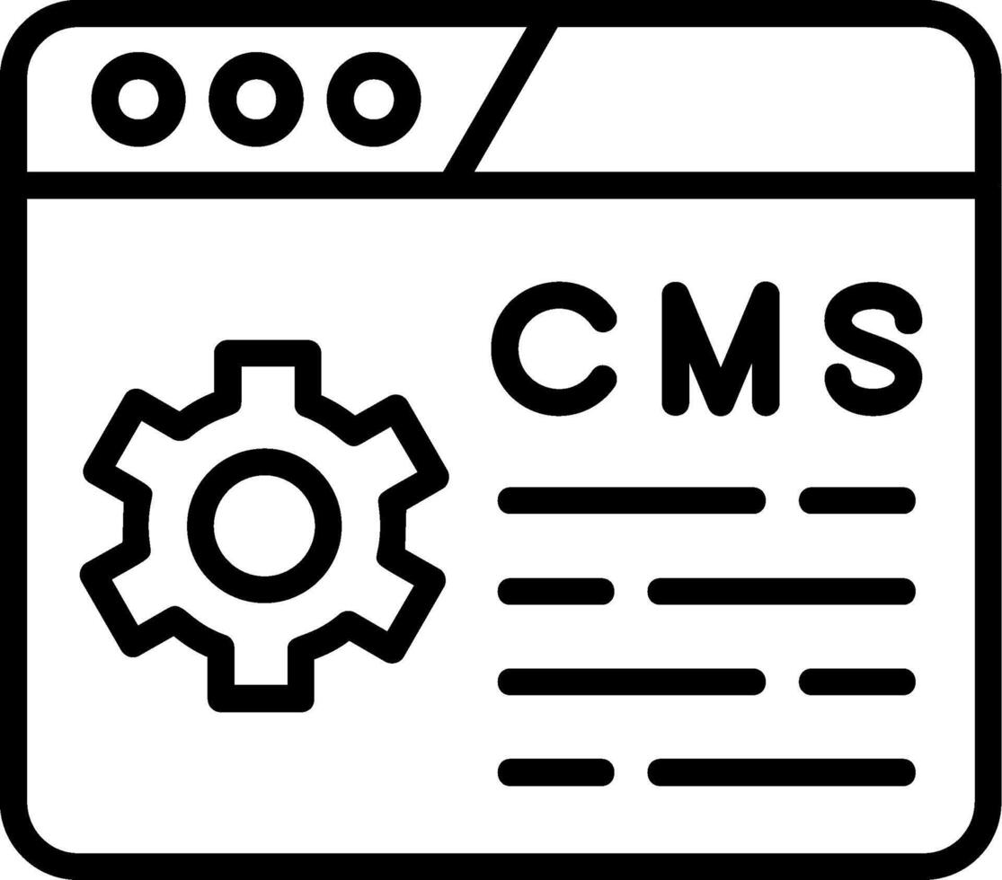 Content Management System Line Icon vector