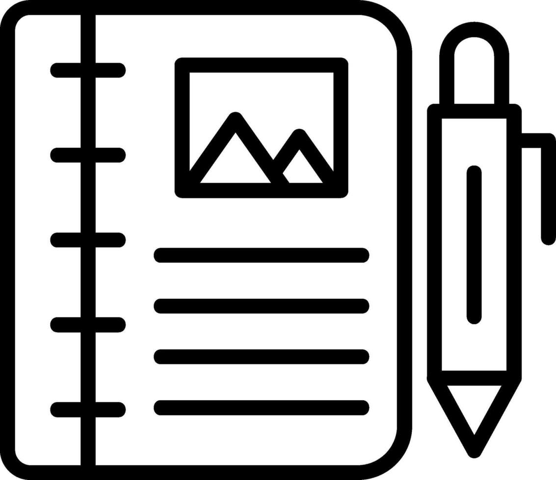 Diary Study Line Icon vector