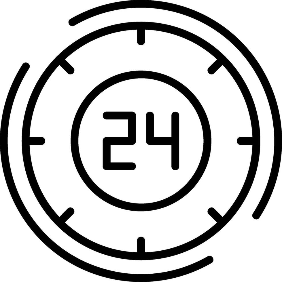 24 Hours Line Icon vector