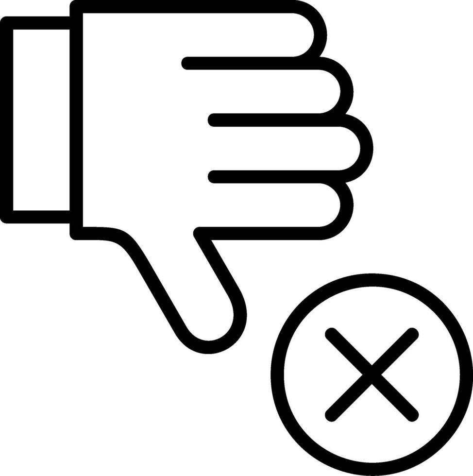 Dislike Line Icon vector