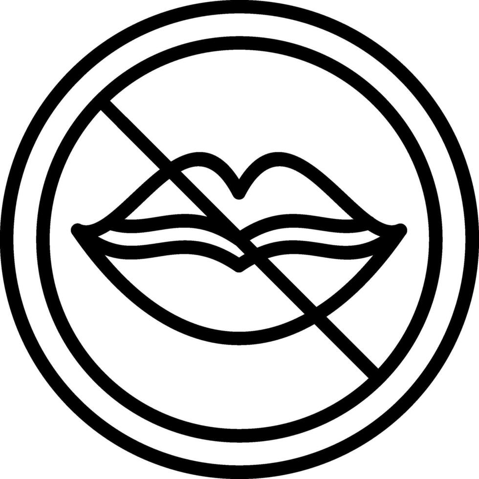 No Speak Line Icon vector