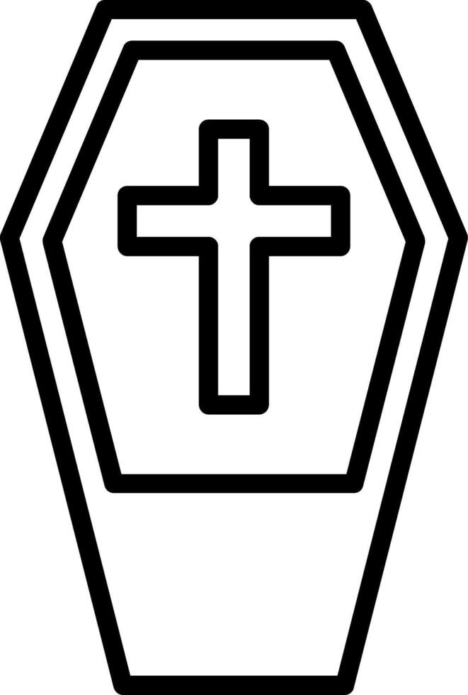 Coffin Line Icon vector