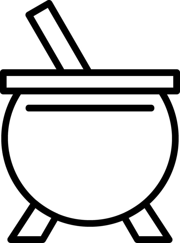 Cauldron Line Icon vector