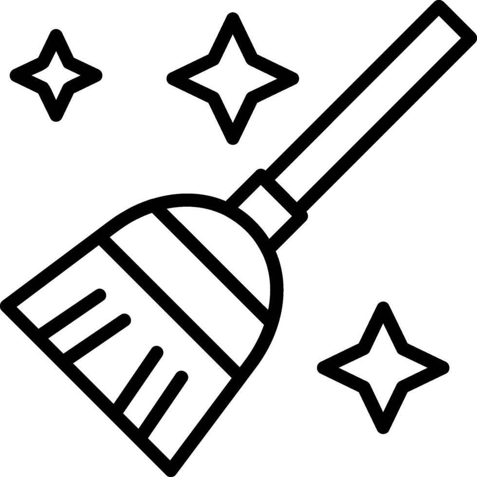 Flying Broom Line Icon vector