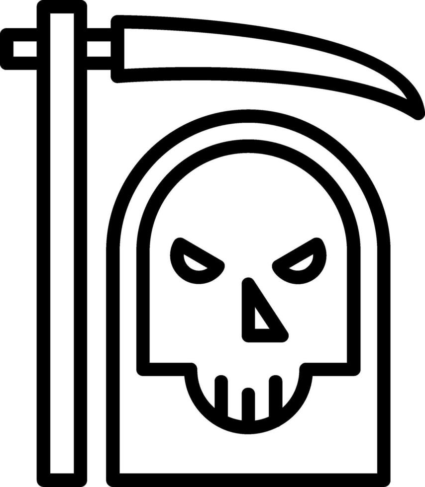 Grim Reaper Line Icon vector