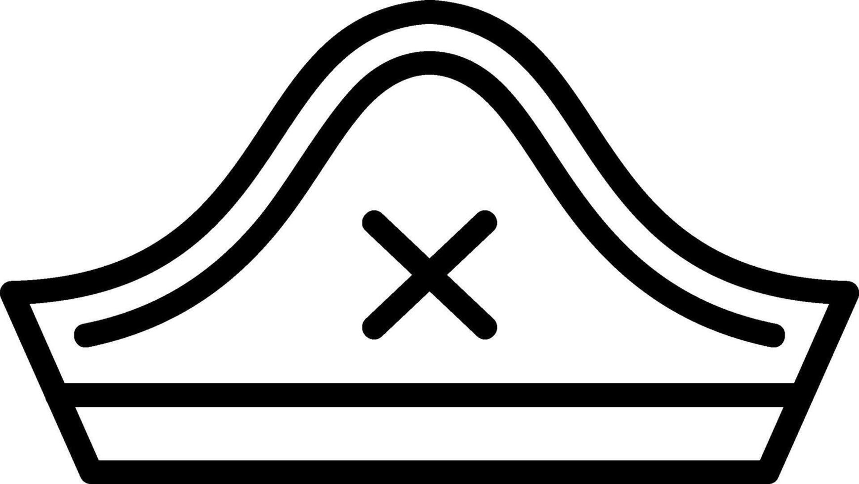 Pirate Hat Line Icon vector