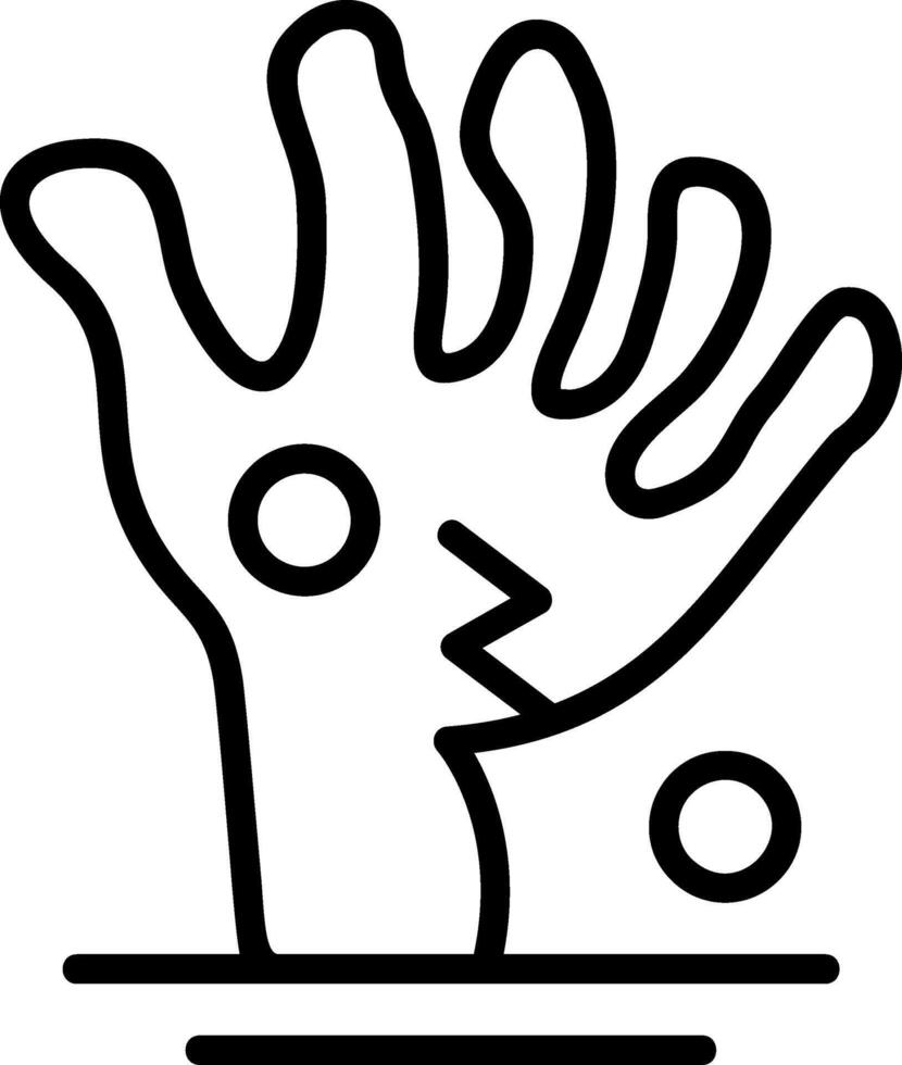 Scary Hand Line Icon vector