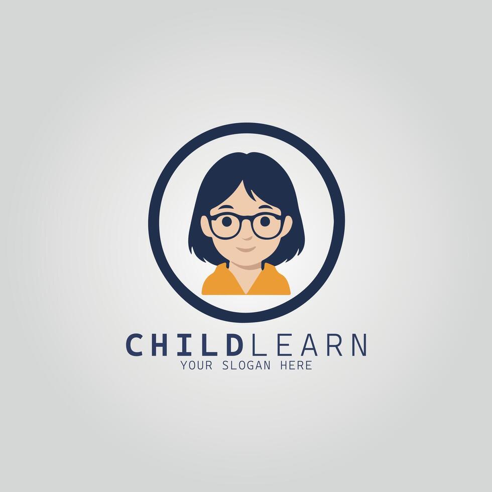 Child learn logo design template vector