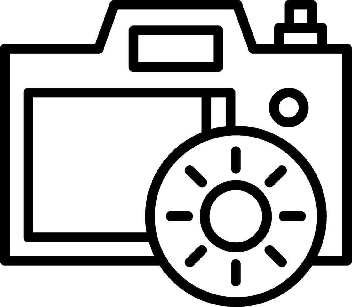 Camera Brightness Line Icon vector