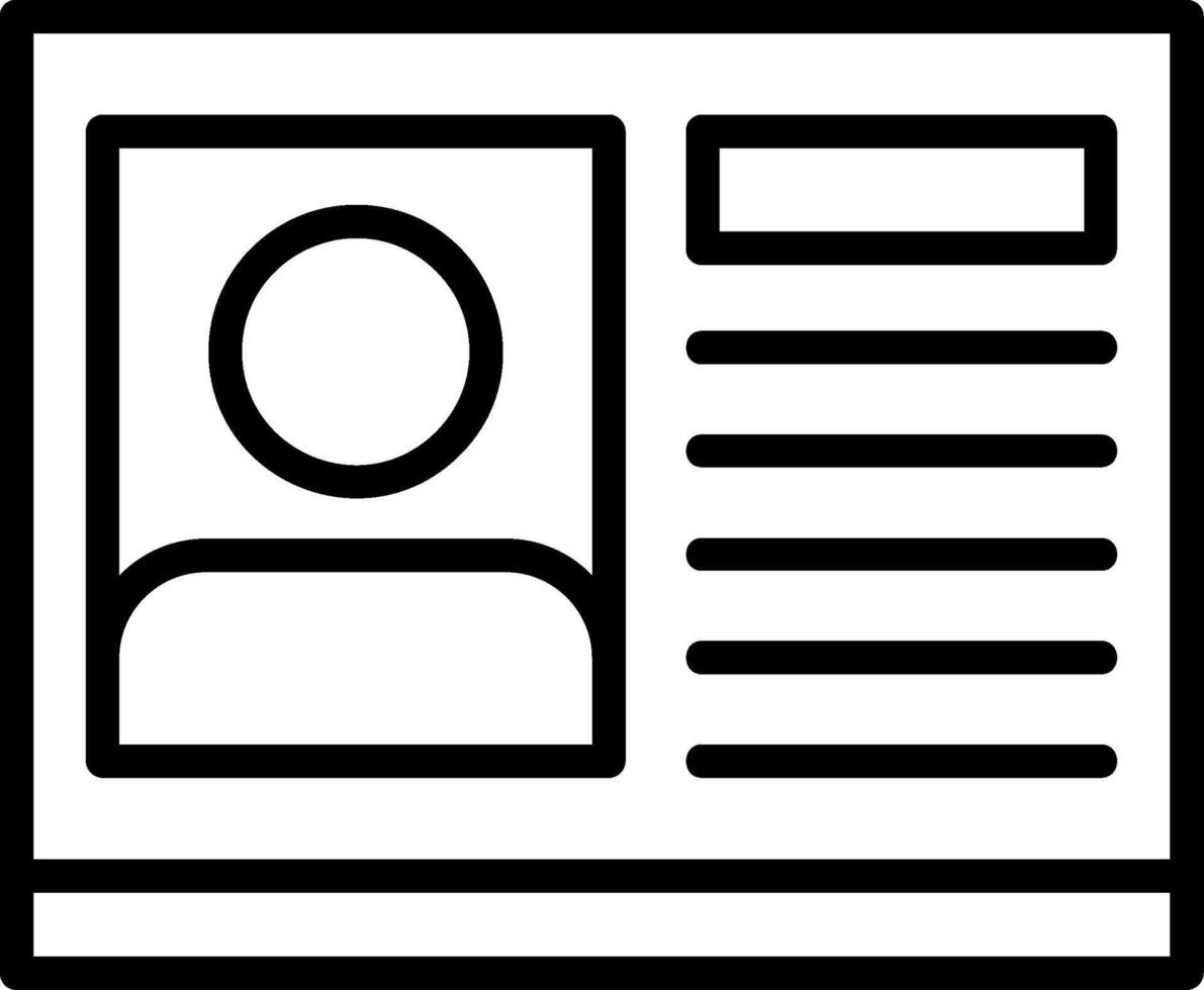 Passport Photo Line Icon vector