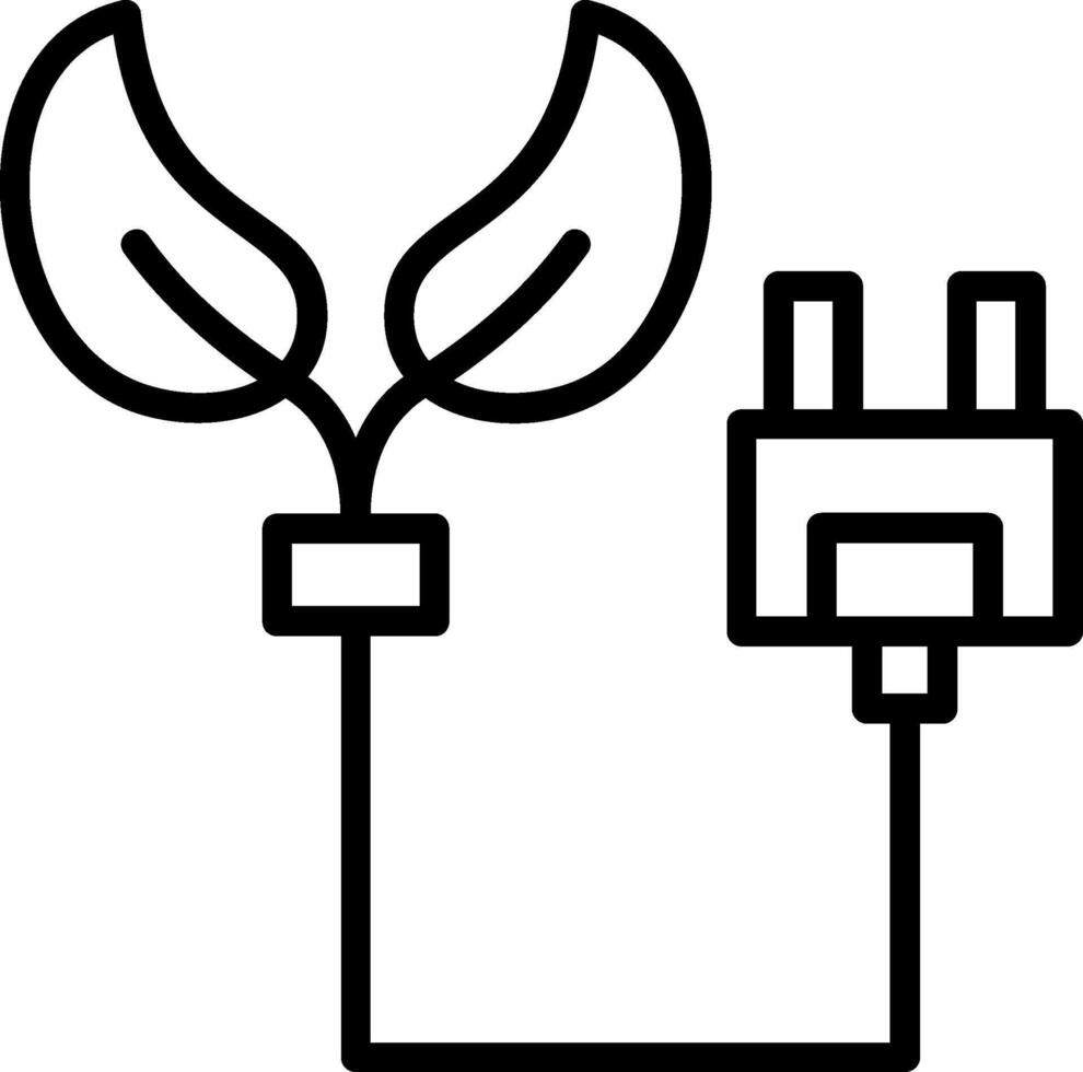 Eco Power Socket Line Icon vector