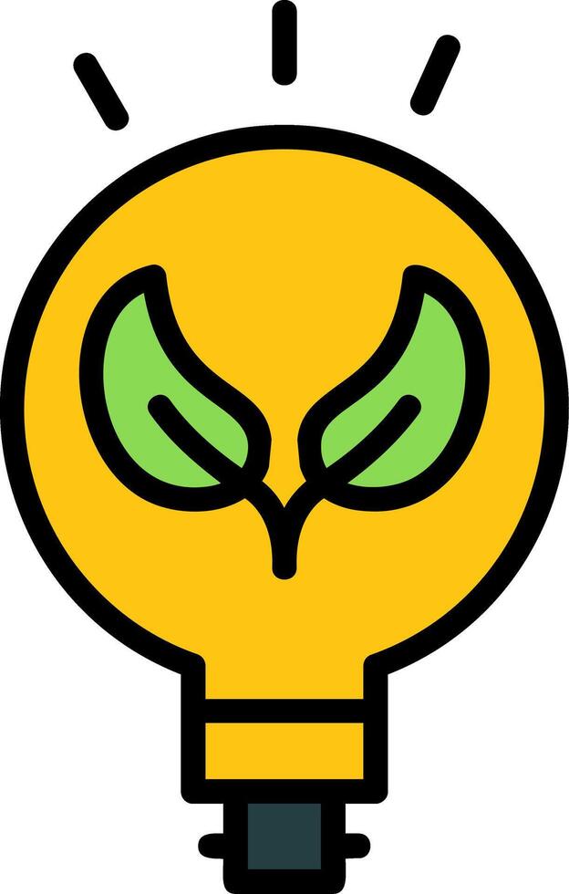 Energy Saving Line Filled Icon vector