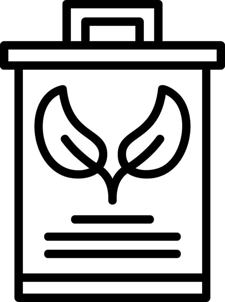 Eco Trash Bin Line Icon vector