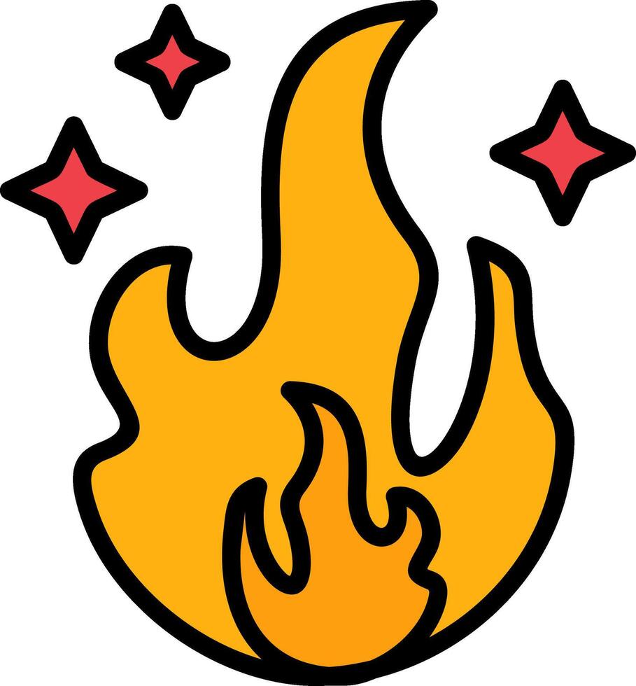 Fire Energy Line Filled Icon vector