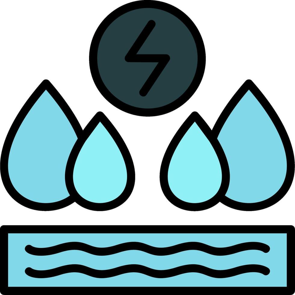Hydroelectricity Line Filled Icon vector