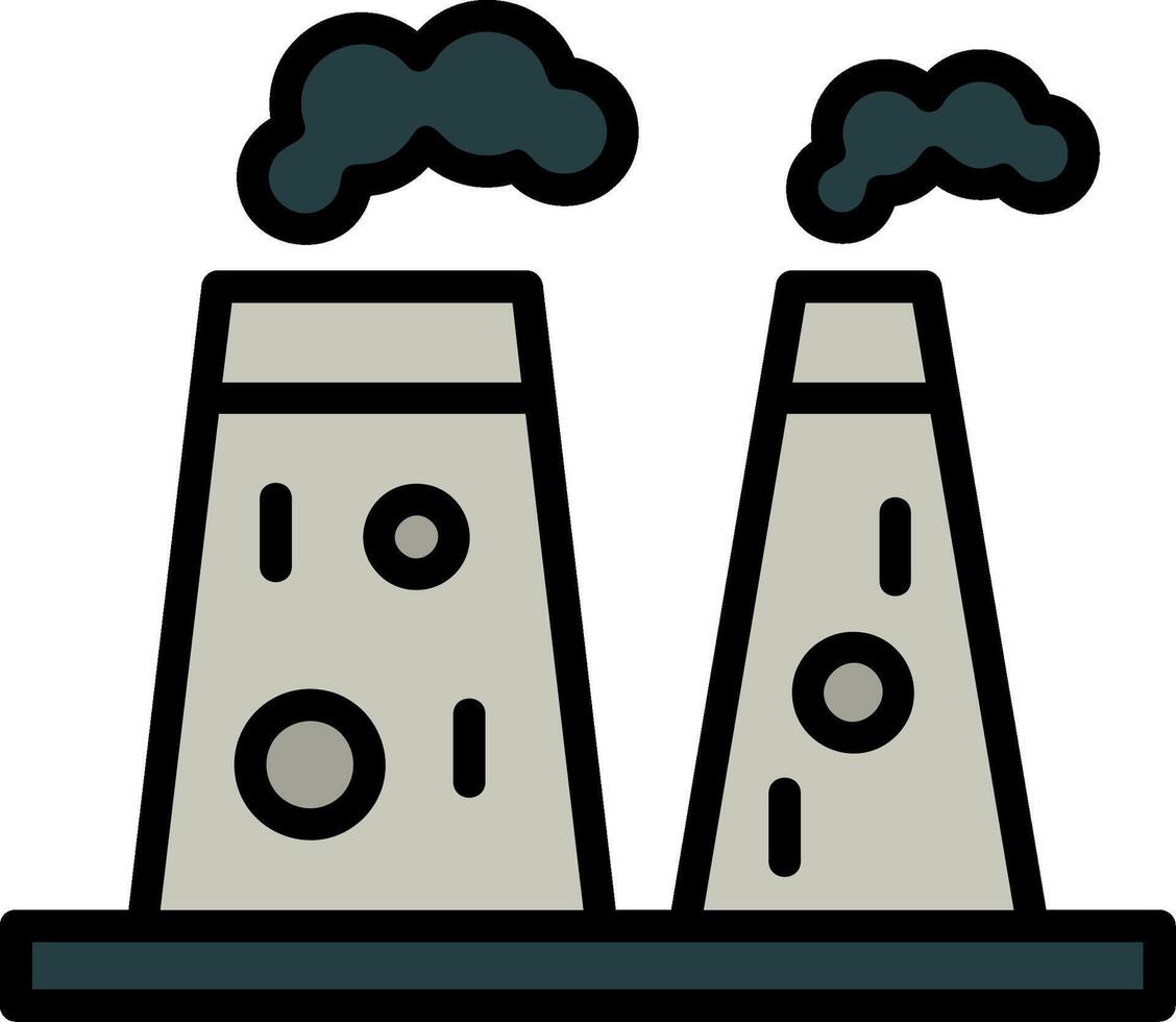 Geothermal Energy Line Filled Icon vector