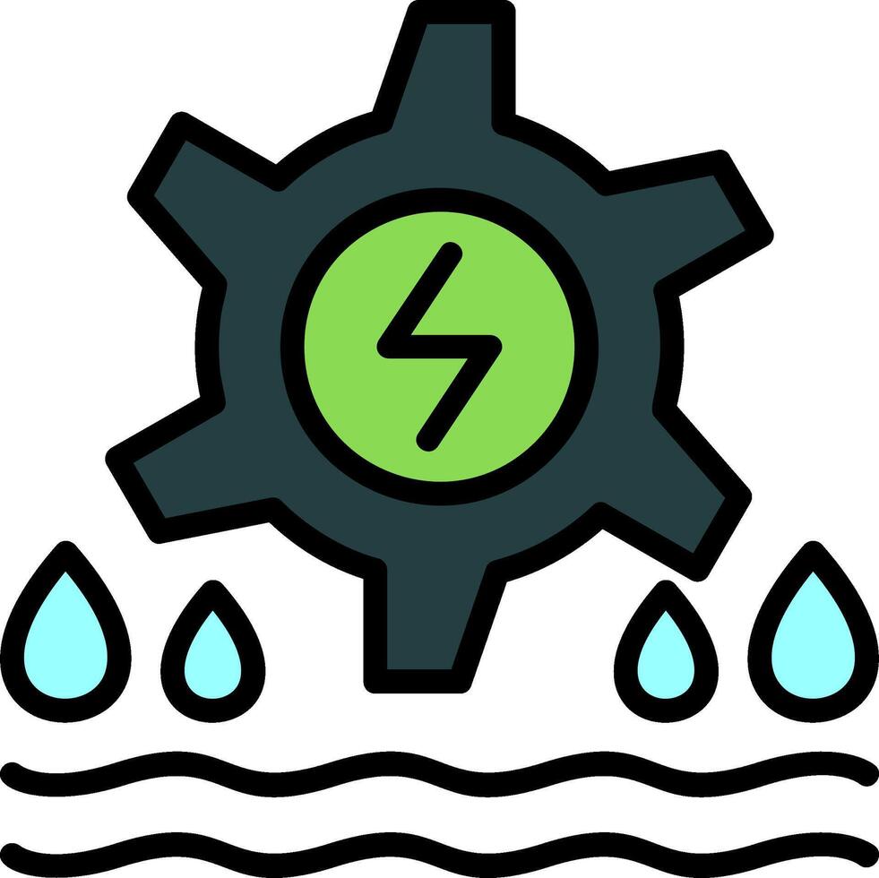 Hydro Power Line Filled Icon vector