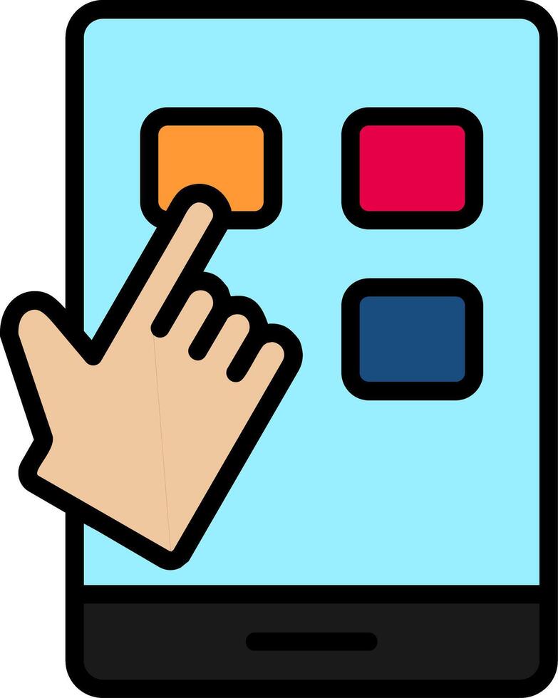 Interaction Design Line Filled Icon vector
