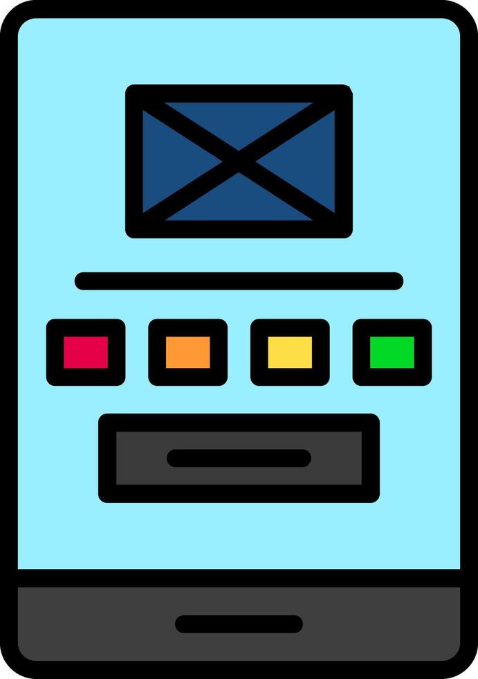 Low Fidelity Wireframe Line Filled Icon vector