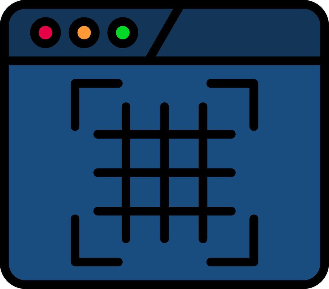 Grid Line Filled Icon vector