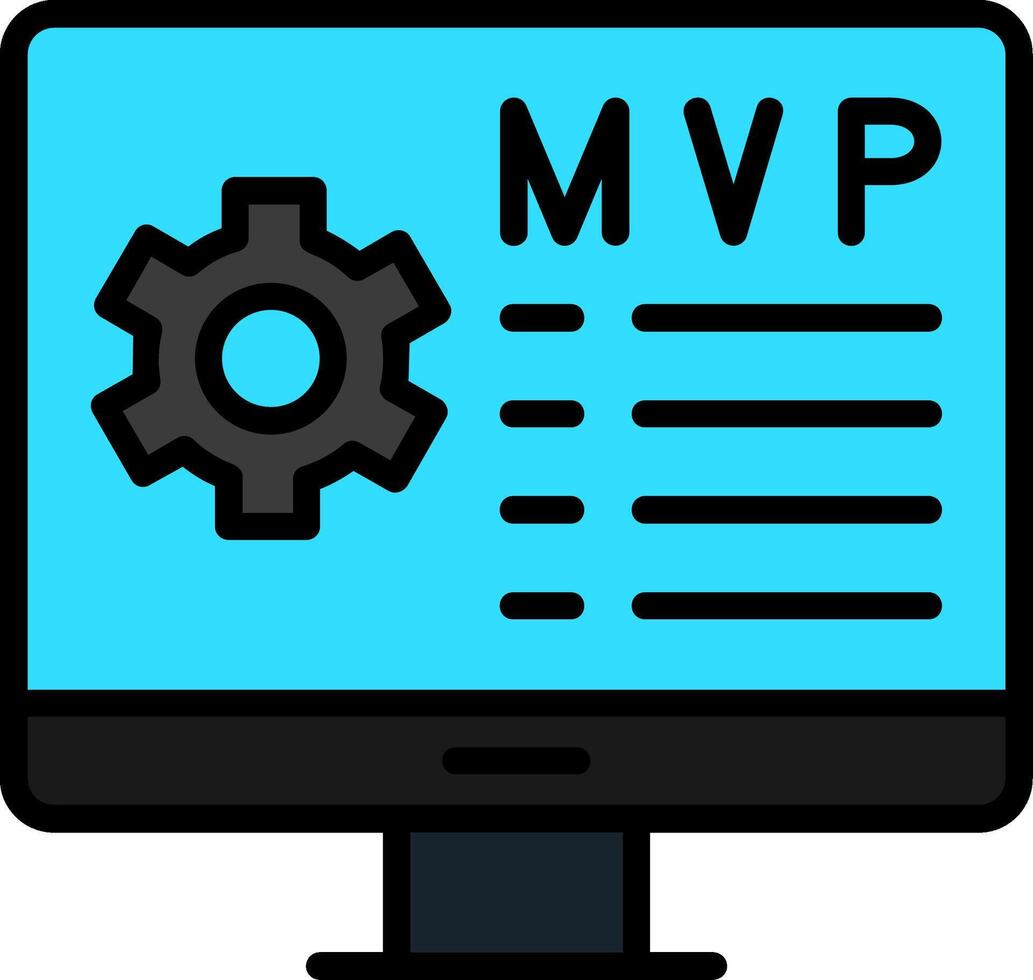 Minimum Viable Product Line Filled Icon vector