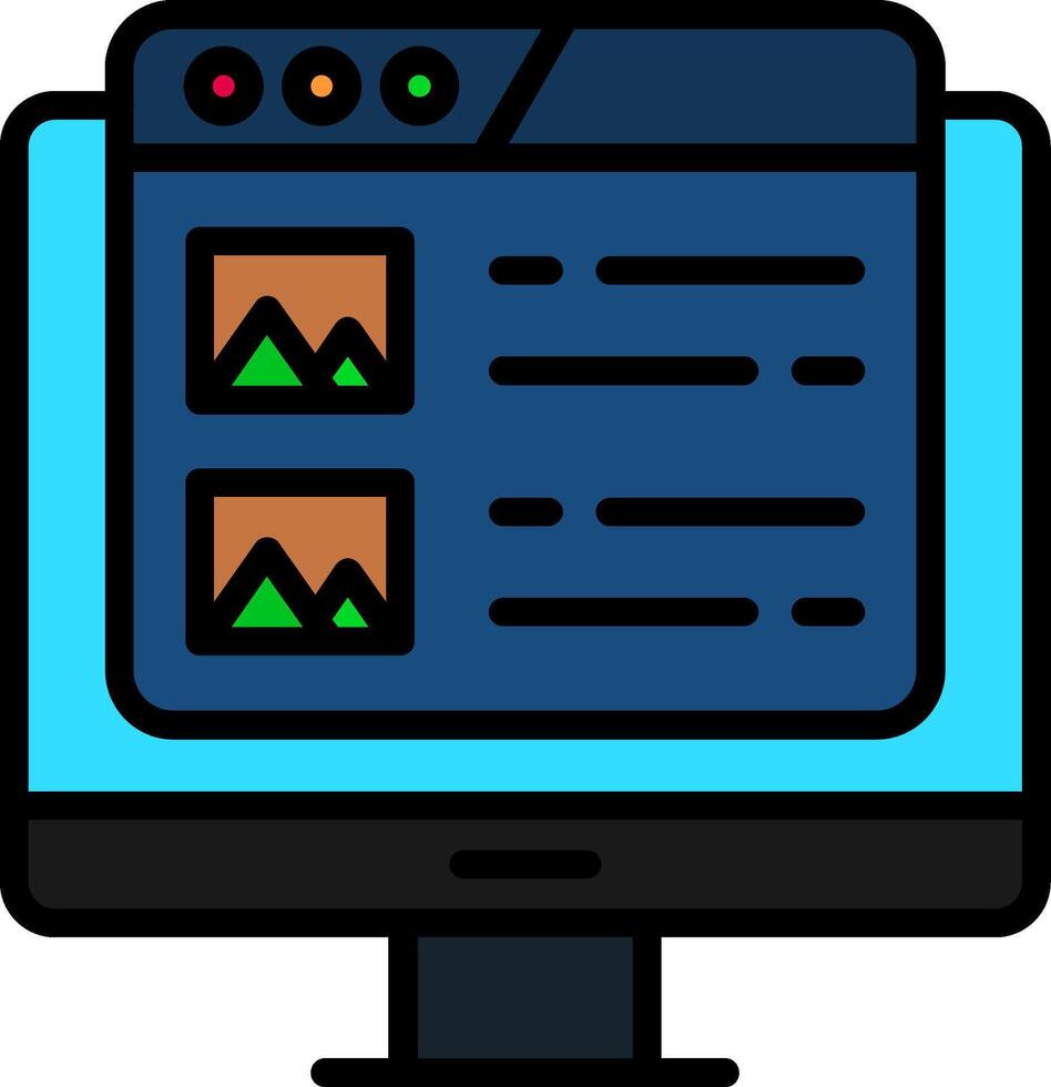 Landing Page Line Filled Icon vector