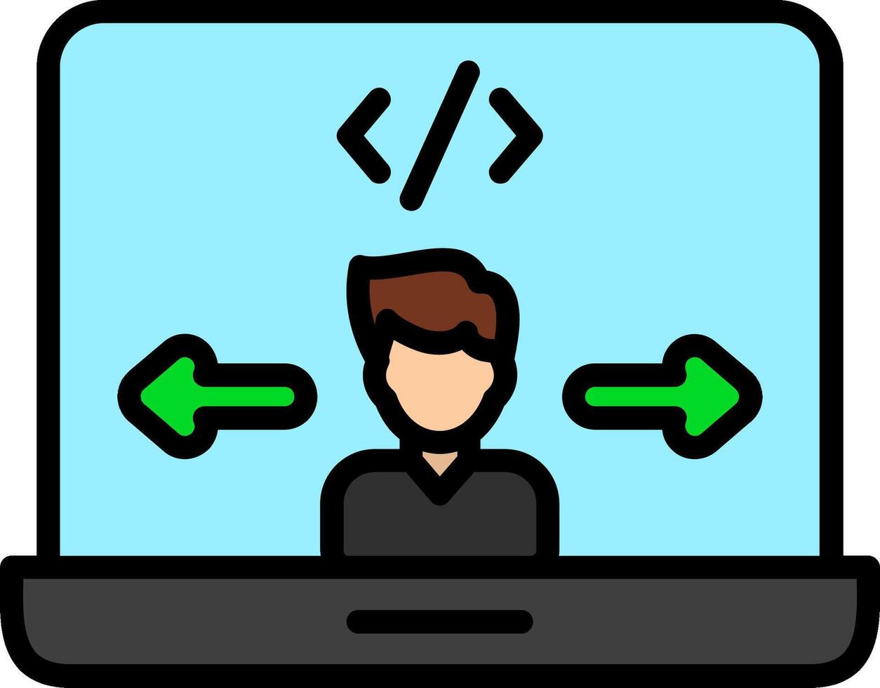 End Users Line Filled Icon vector