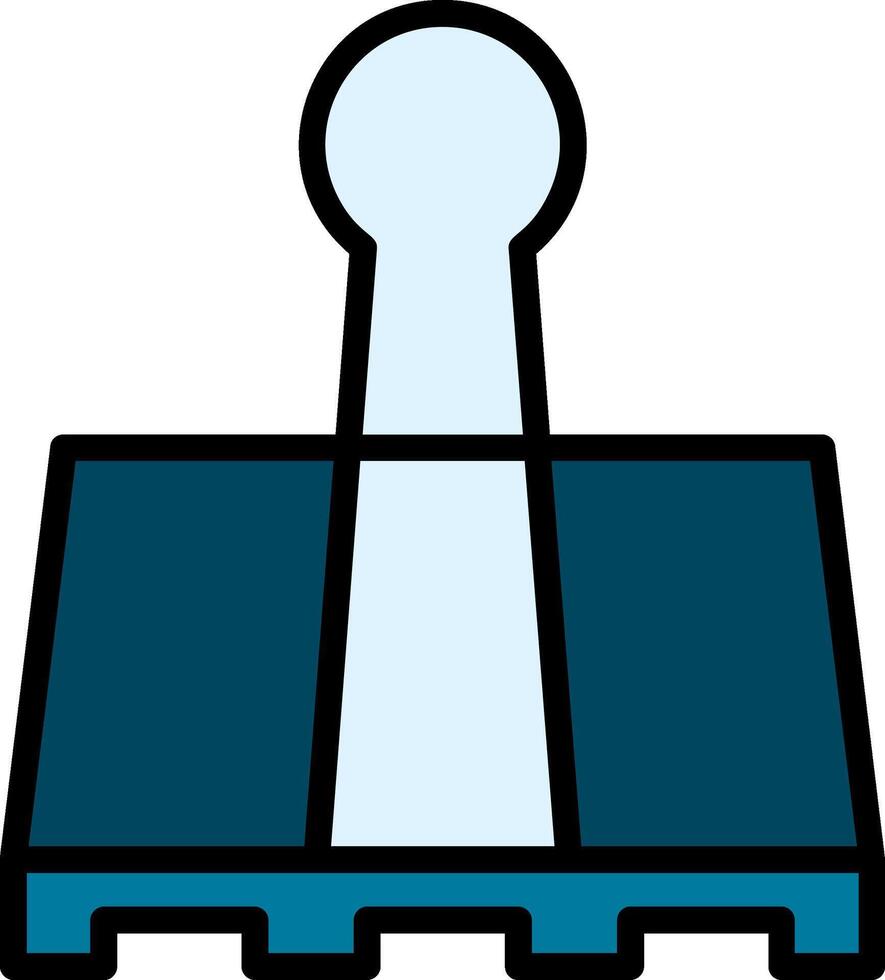 Binder Clip Line Filled Icon vector