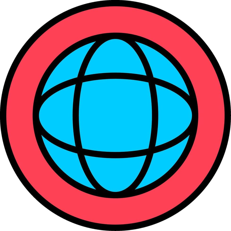 Globe Line Filled Icon vector