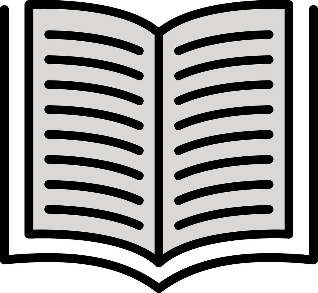Open Book Line Filled Icon vector