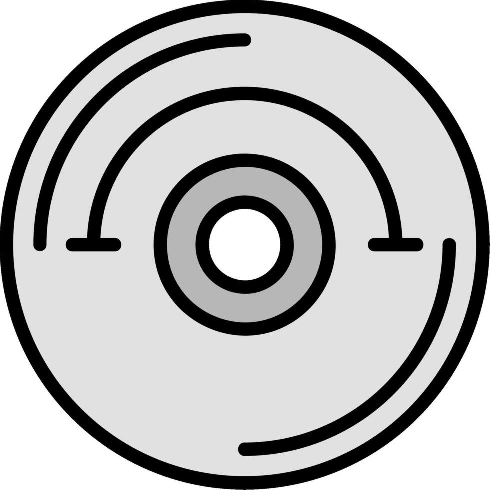 Compact Disc Line Filled Icon vector