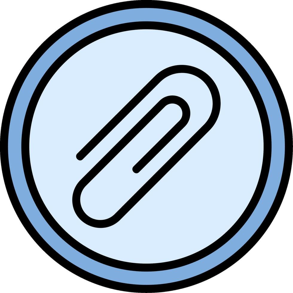 Paper Clip Line Filled Icon vector