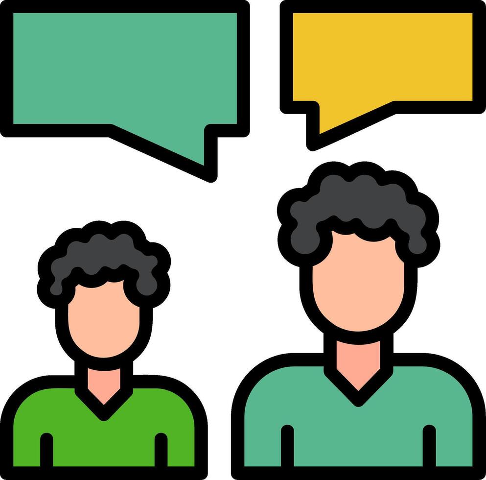 Discussion Line Filled Icon vector