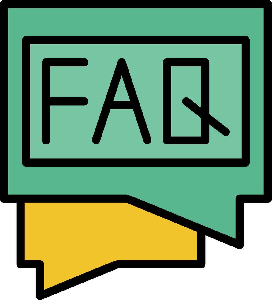FAQ Line Filled Icon vector