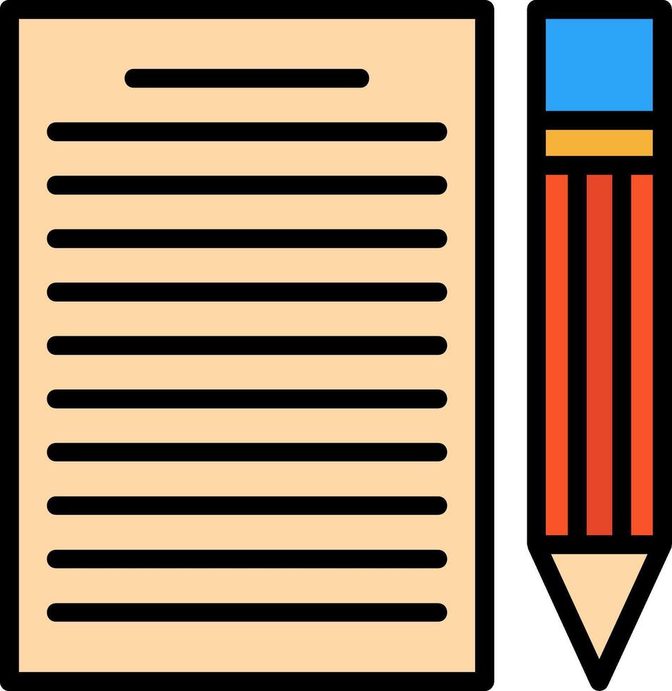 Contract Line Filled Icon vector
