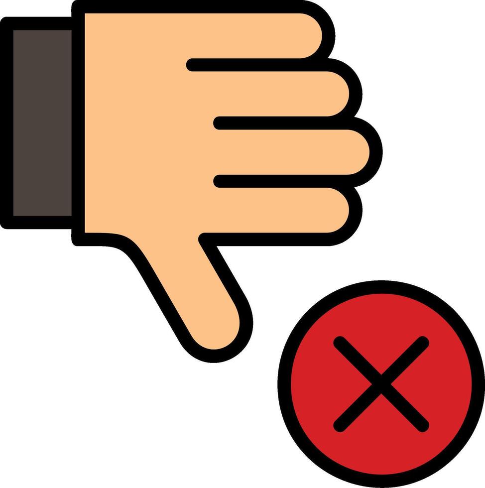 Dislike Line Filled Icon vector